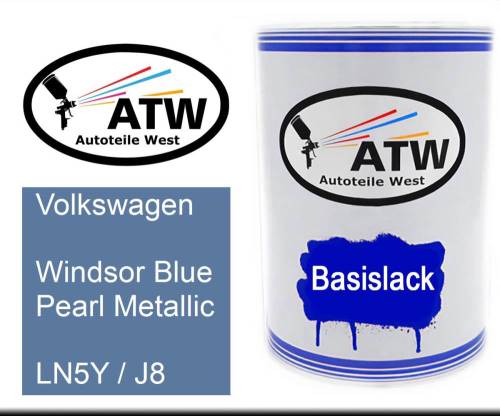 Volkswagen, Windsor Blue Pearl Metallic, LN5Y / J8: 500ml Lackdose, von ATW Autoteile West.